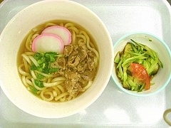 7月14日(火)　肉うどん～冷えひえサッパリなす付き～