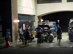 夜間の給水所