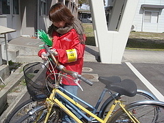 大学内６か所の自転車置き場を巡ります。