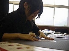 カッティング中